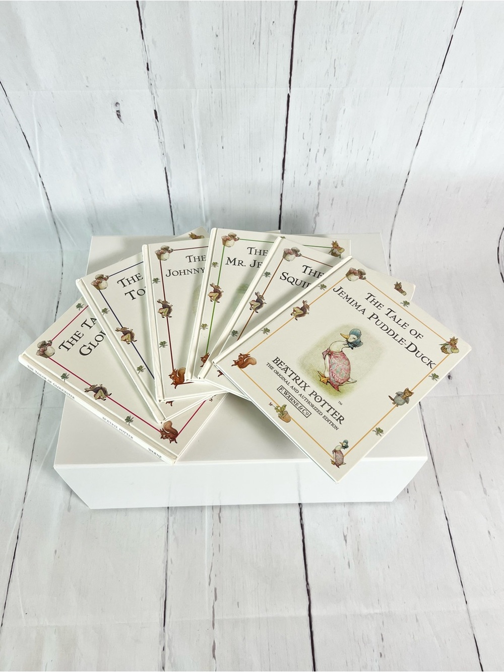 Vintage Beatrix Potter Peter Rabbit Library Book Set of 6 F. Warne